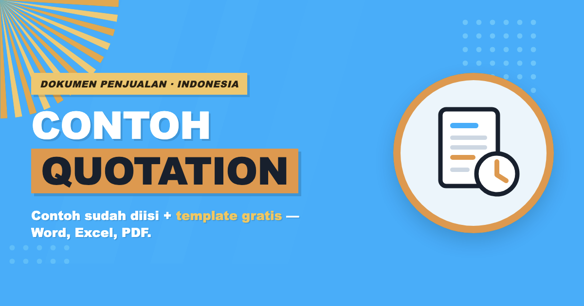 Contoh quotation yang sudah diisi dan template quotation gratis dalam Word, Excel, dan PDF